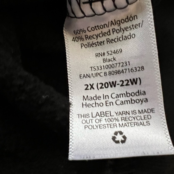 Black Pullover Half-Zip size 2X - Picture 7 of 7